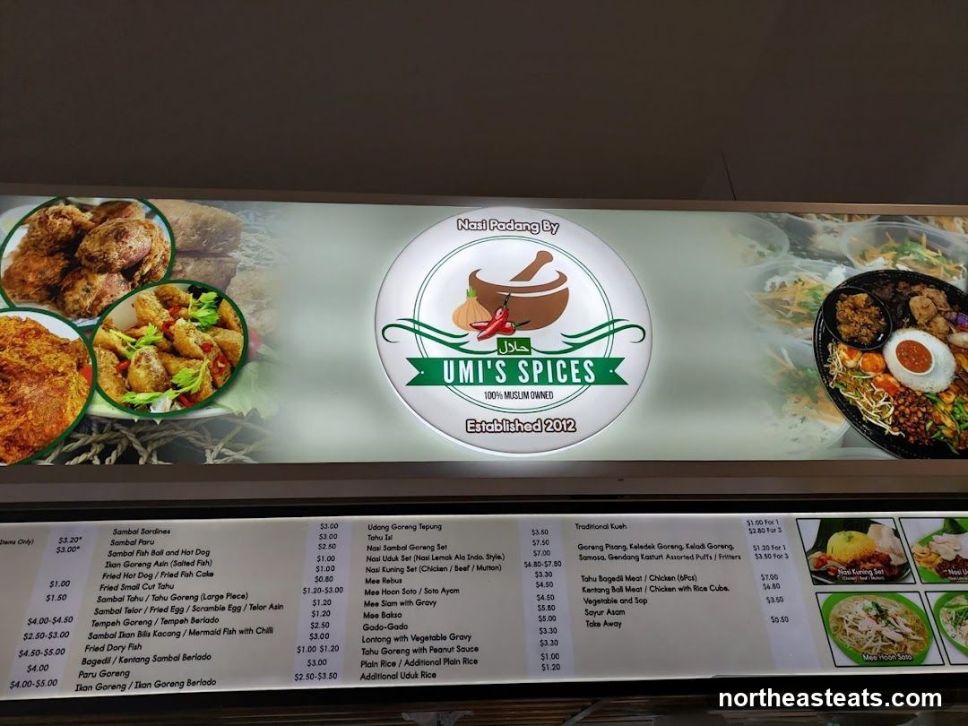 Umi's Spices Menu