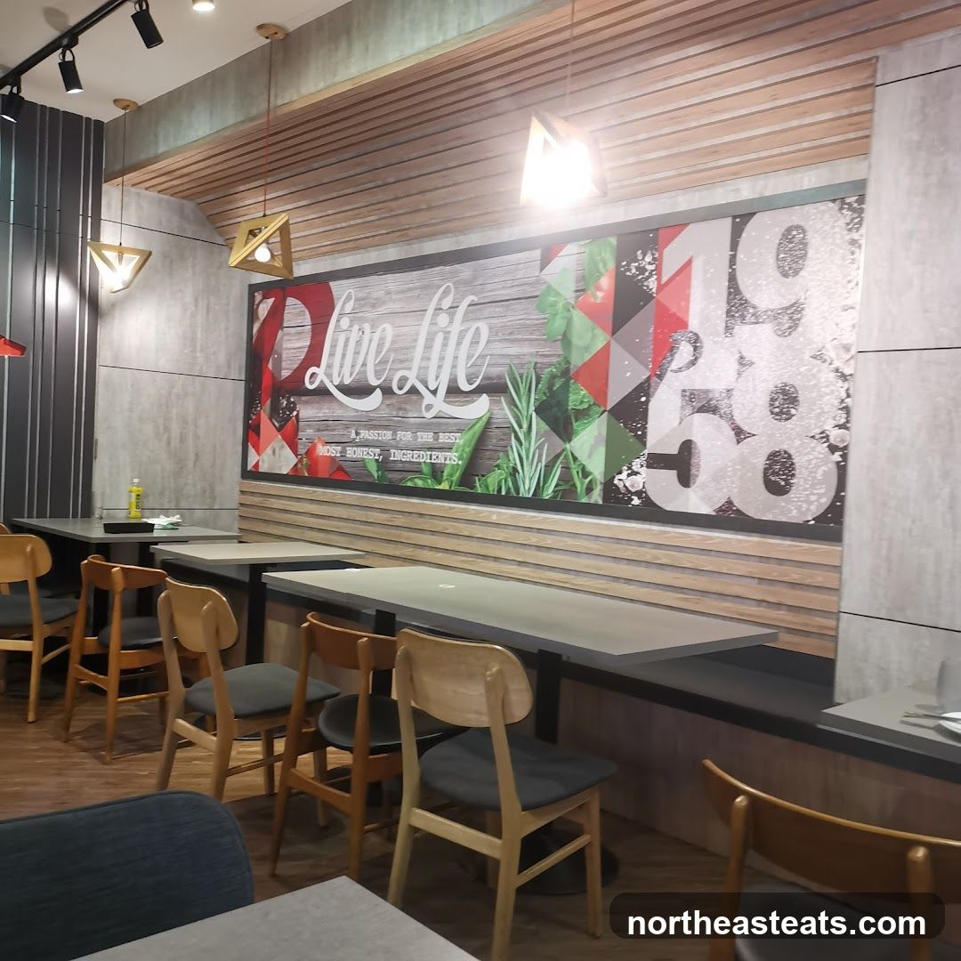 Restaurant Interior with Mural