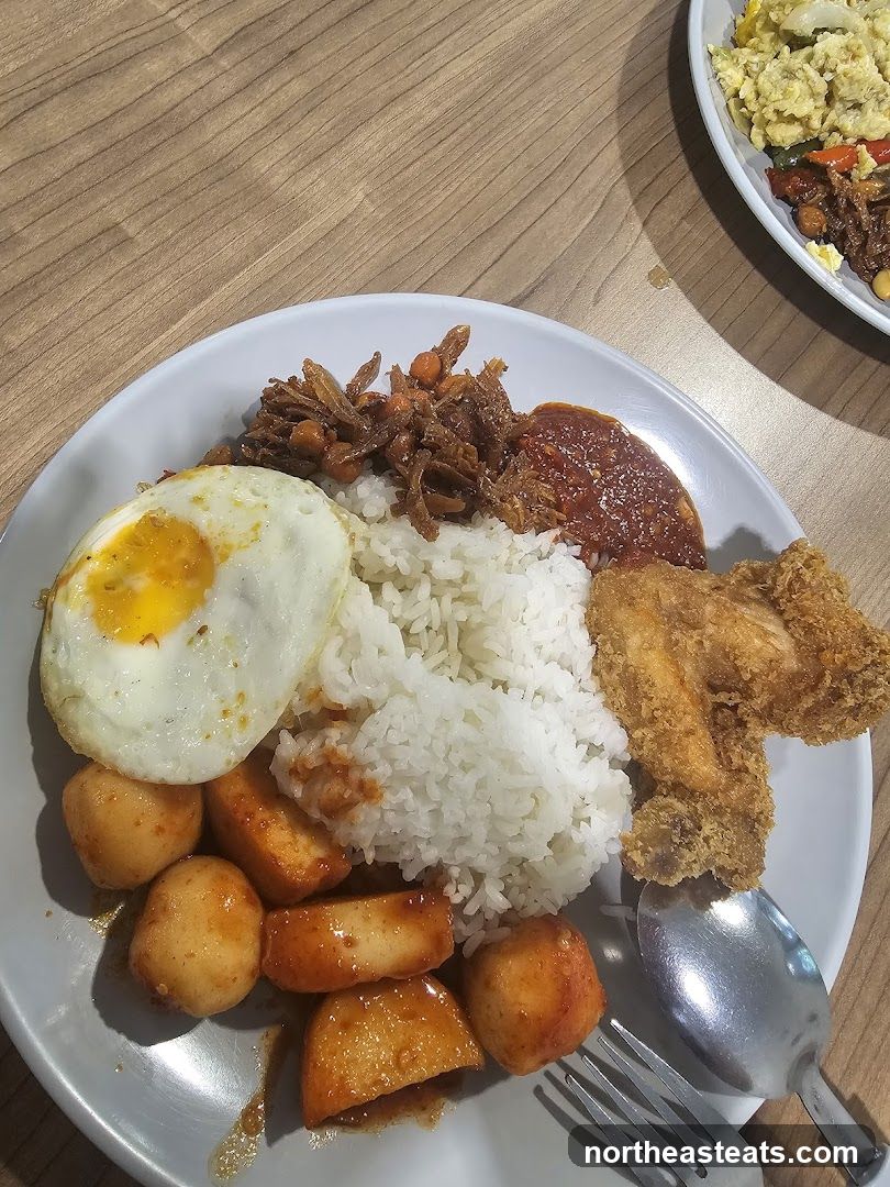 Nasi Lemak with Fried Chicken