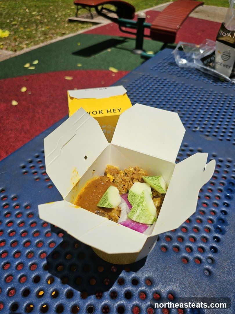 Takeaway food in a park