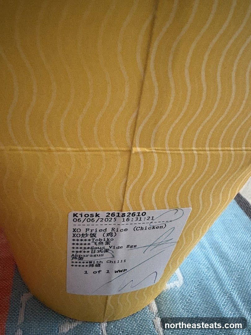 Receipt on yellow packaging
