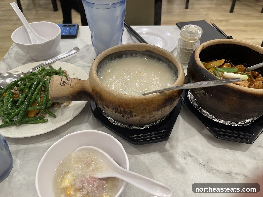 Congee and Stir-fried Green Beans