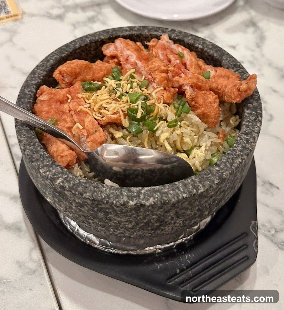 Stone Bowl Fried Rice with Crispy Chicken