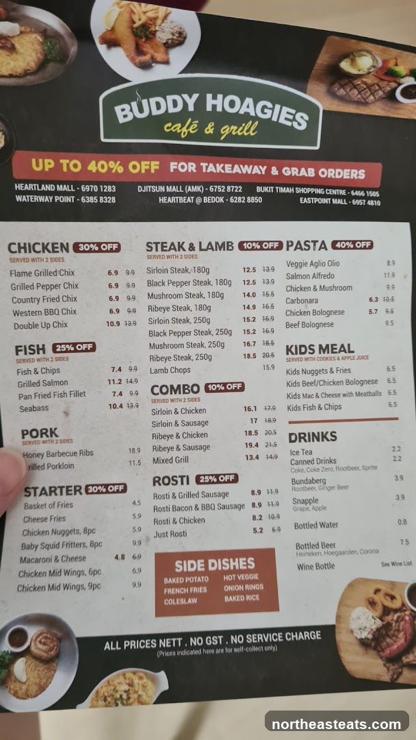 Buddy Hoagies Cafe & Grill Menu