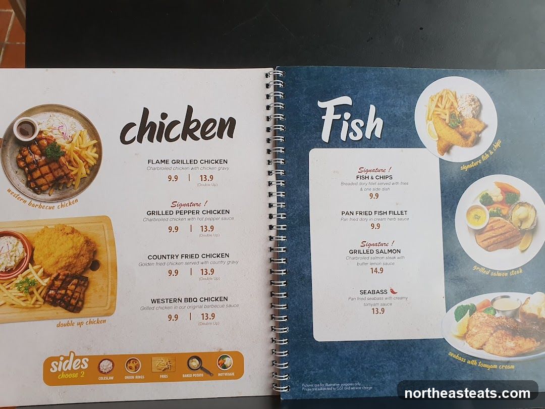 Chicken and Fish Menu