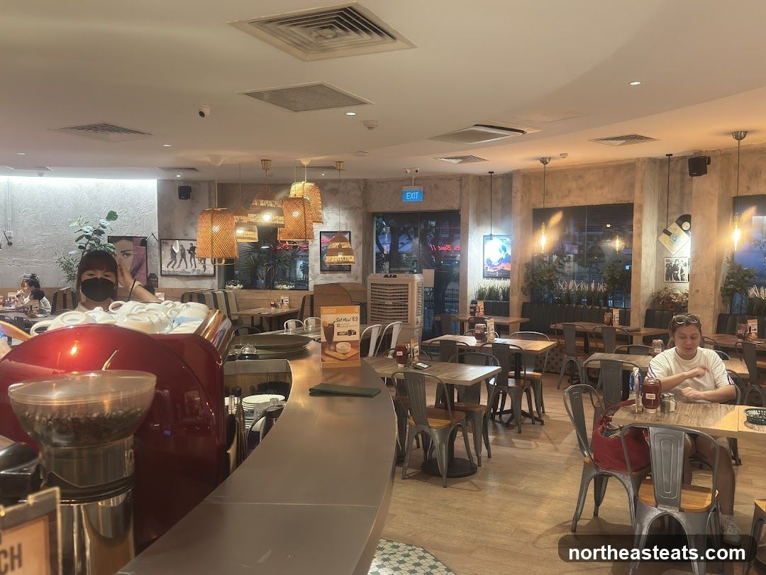 Interior of a cafe with patrons