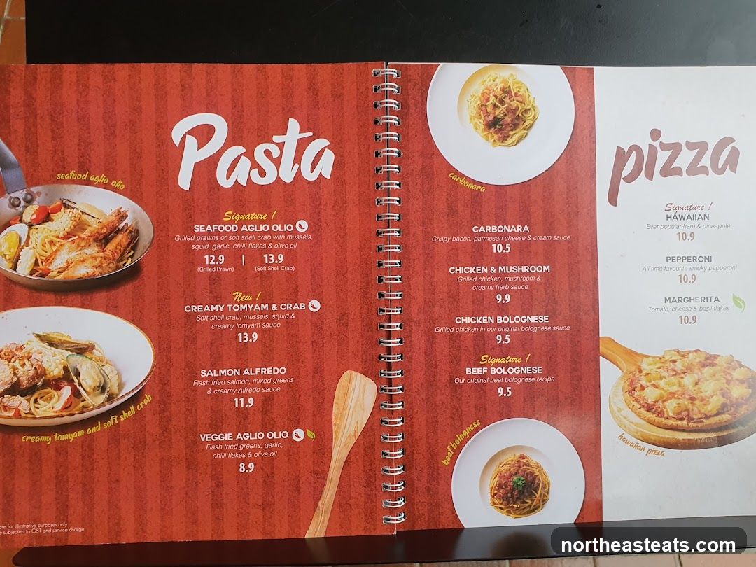 Pasta and Pizza Menu