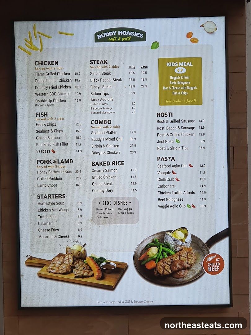 Buddy Hoagies Cafe & Grill Menu