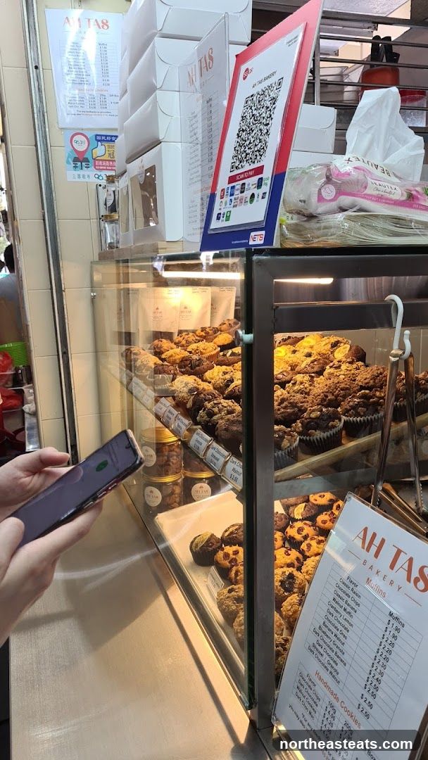 Bakery Display with Menu and Payment QR Code