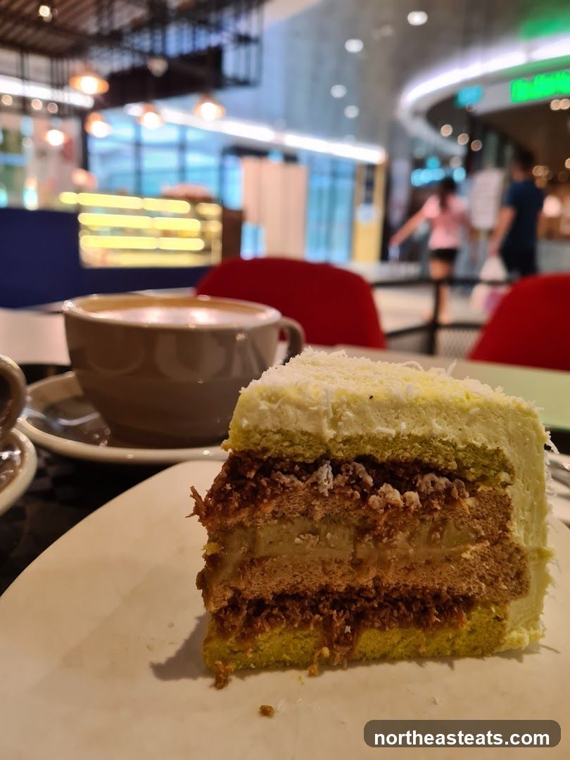 Slice of cake and coffee