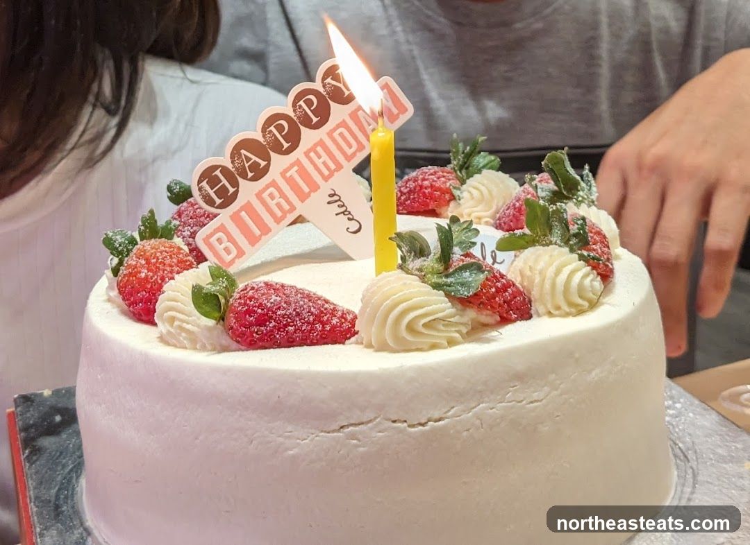 Birthday Cake with Strawberries