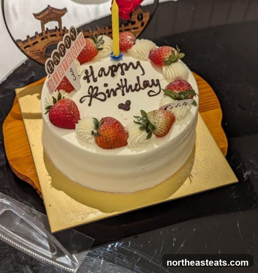 Birthday Cake with Strawberries
