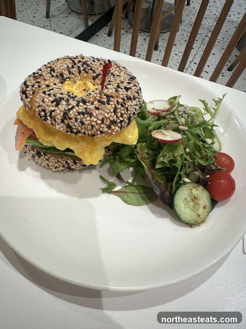 Bagel Sandwich with Salad