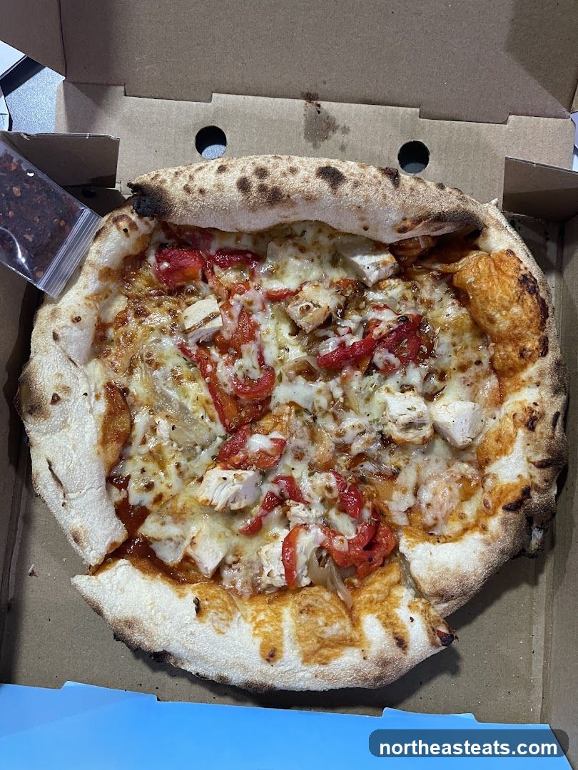 Pizza with Chicken and Red Peppers