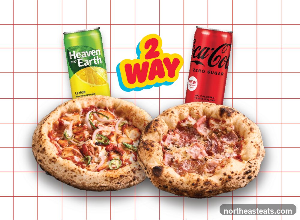 Two Pizzas and Drinks