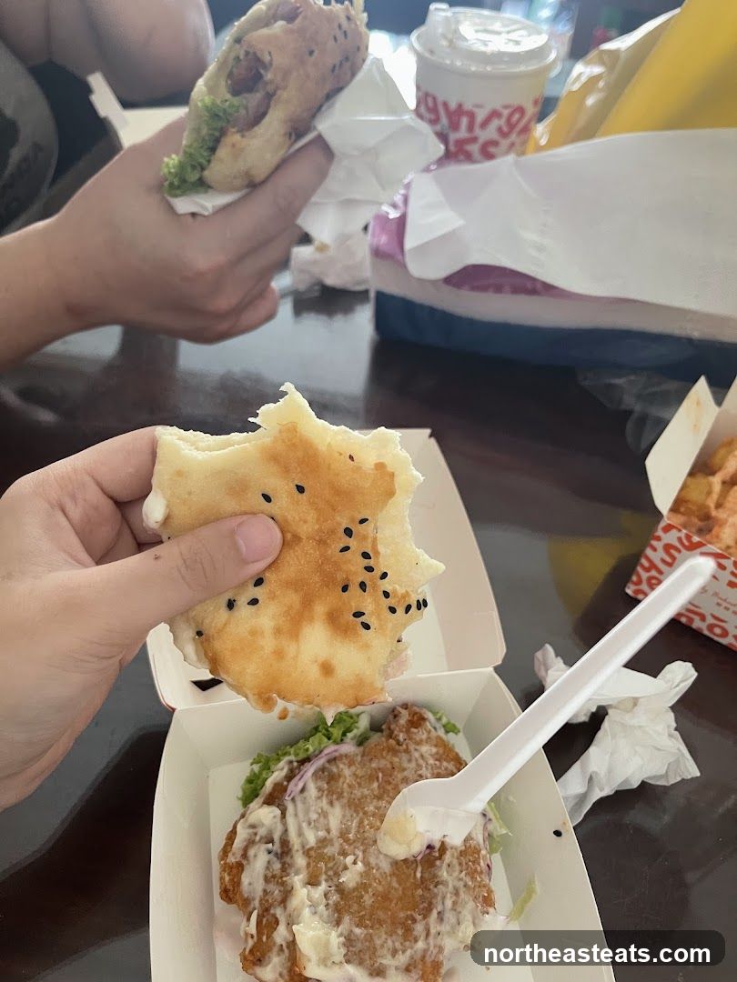 Fried Chicken Burger and Drink