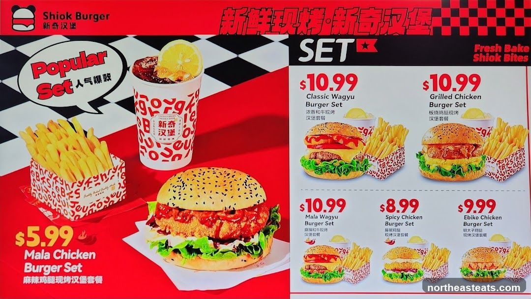 Shiok Burger Menu