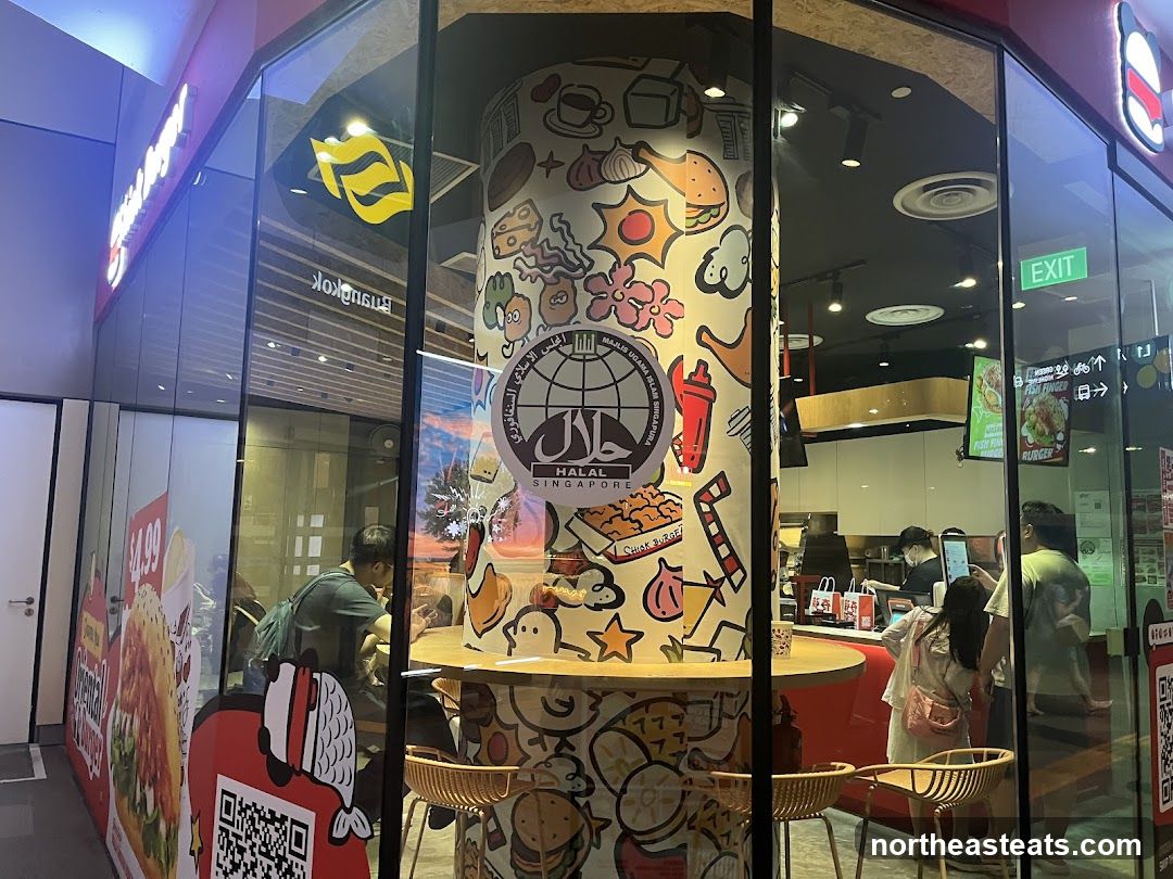 Restaurant Interior with Halal Signage