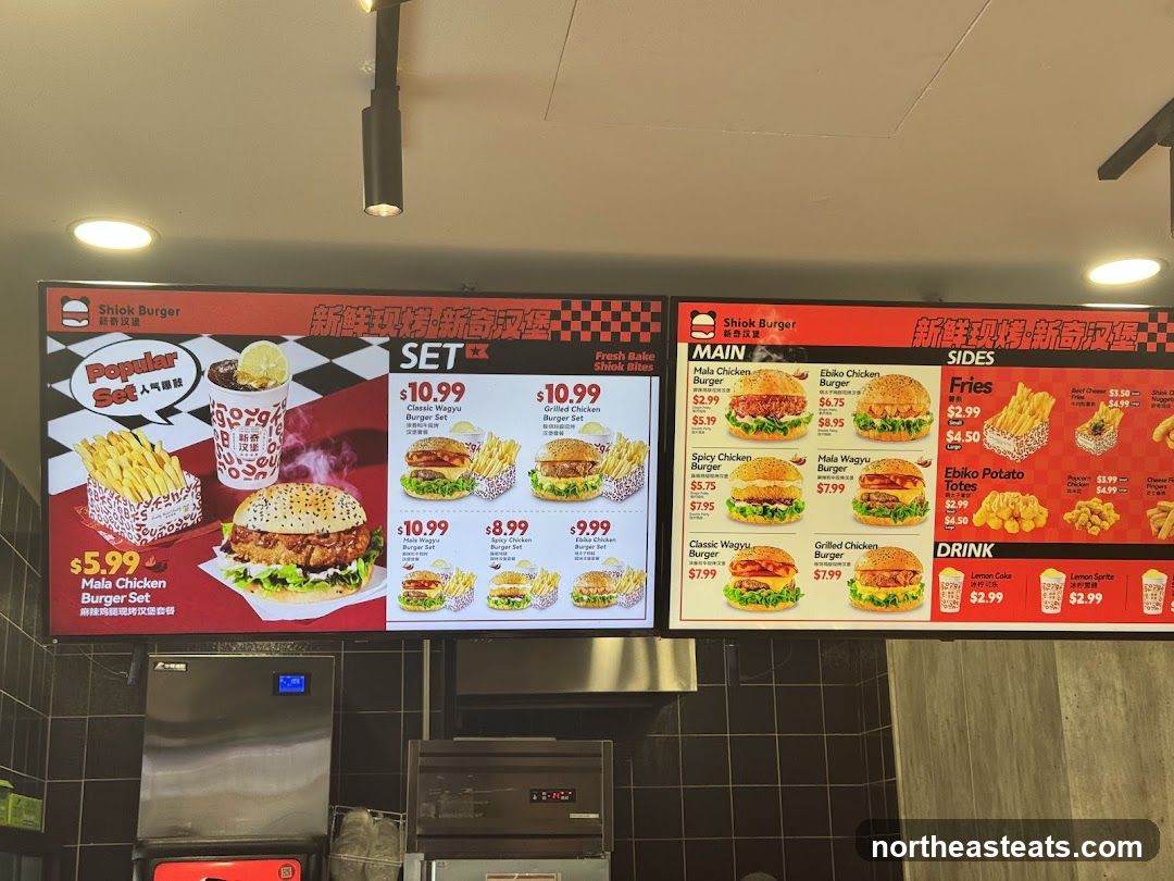 Shiok Burger Menu
