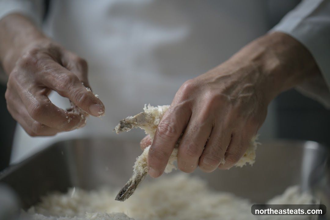 Chef preparing tempura