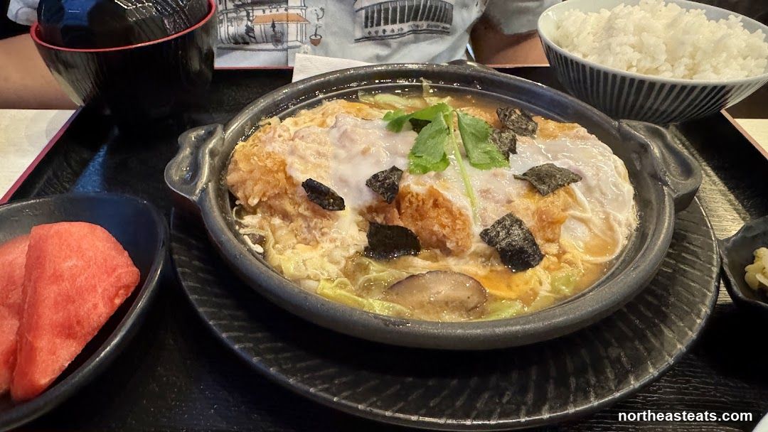 Katsudon with Rice and Watermelon