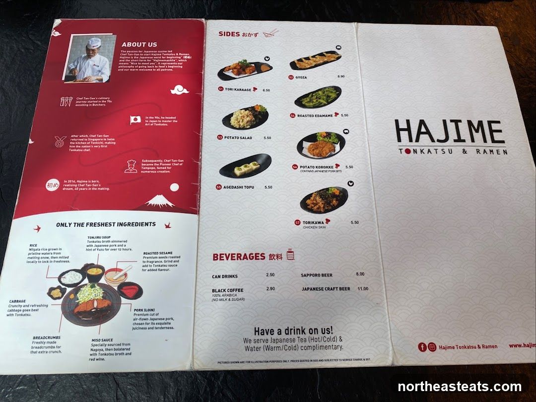 Hajime Tonkatsu & Ramen Menu