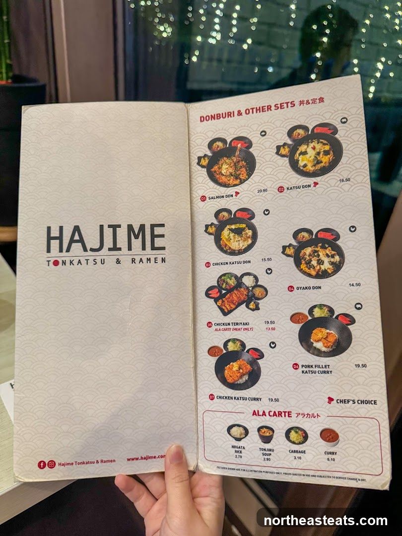 Hajime Tonkatsu & Ramen Menu