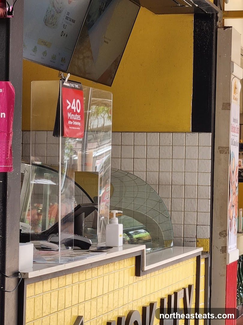 Counter with waiting time sign