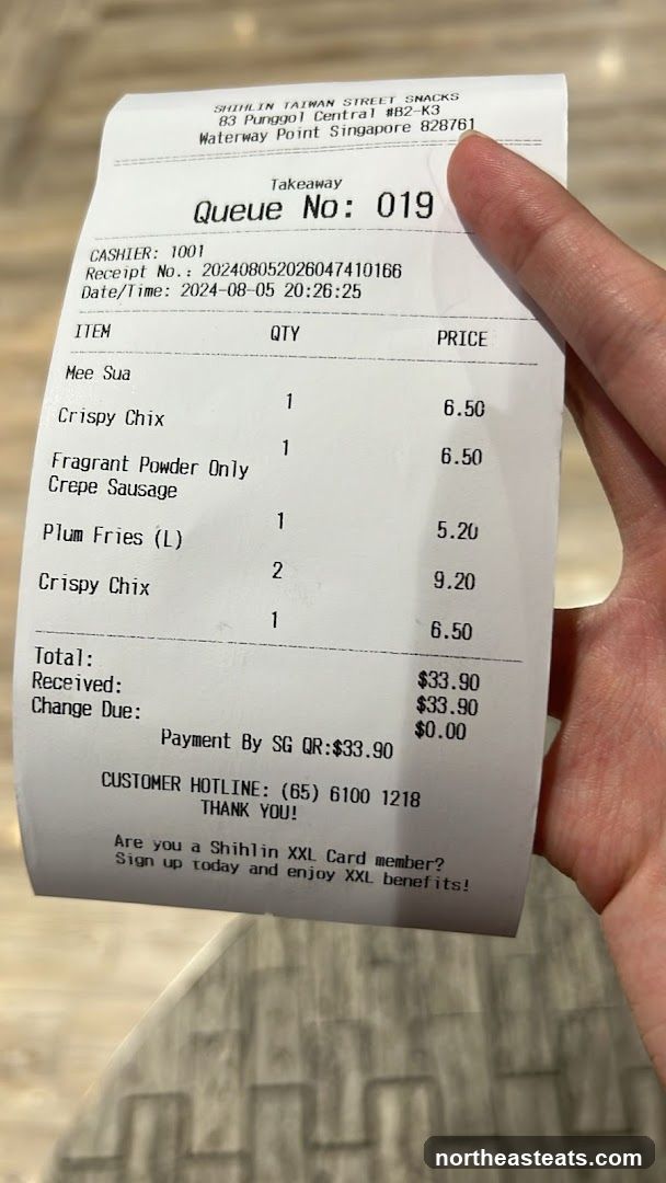 Takeaway Receipt