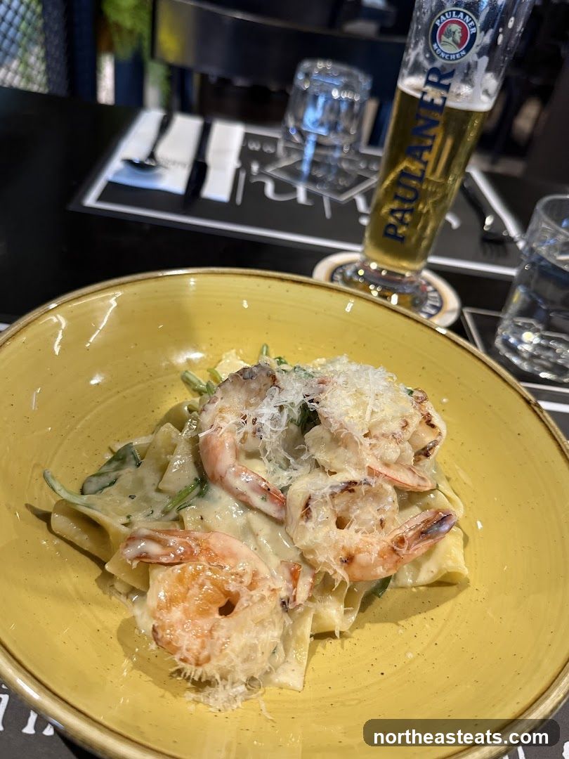 Shrimp Pasta with Beer