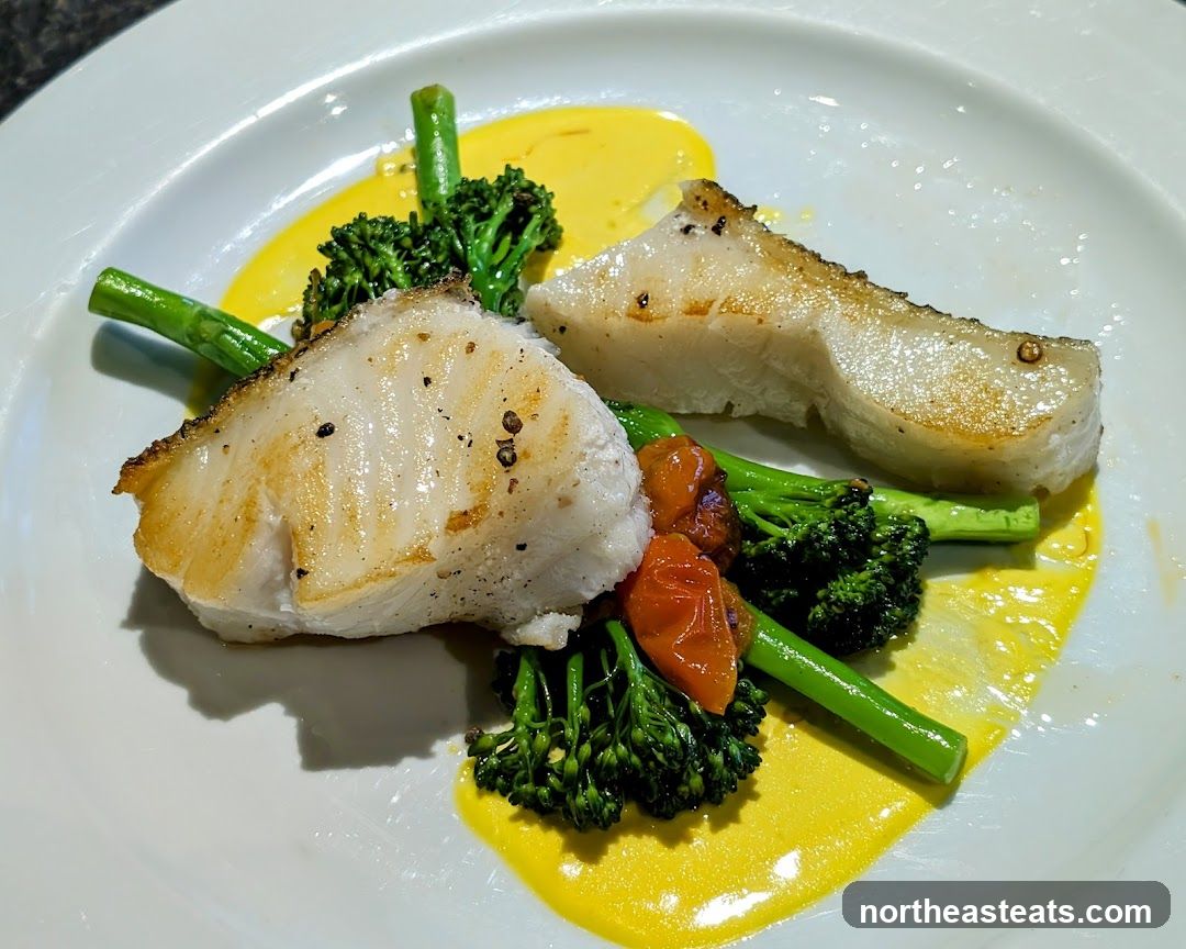 Pan-Seared Fish with Broccoli and Sauce