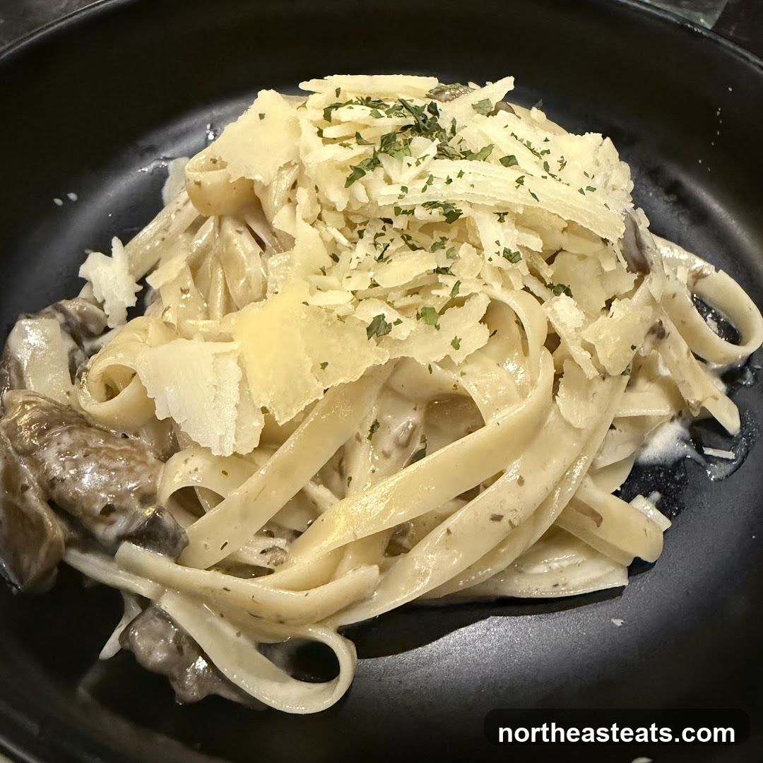 Fettuccine Alfredo with Mushrooms