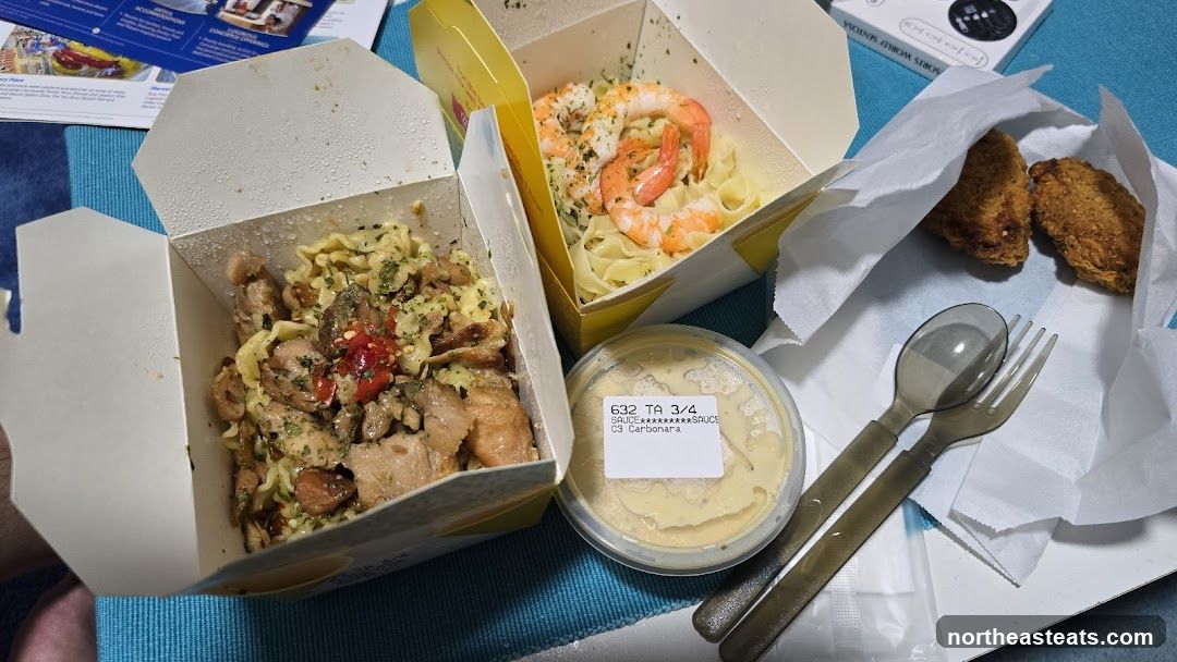 Takeaway Pasta and Chicken Wings