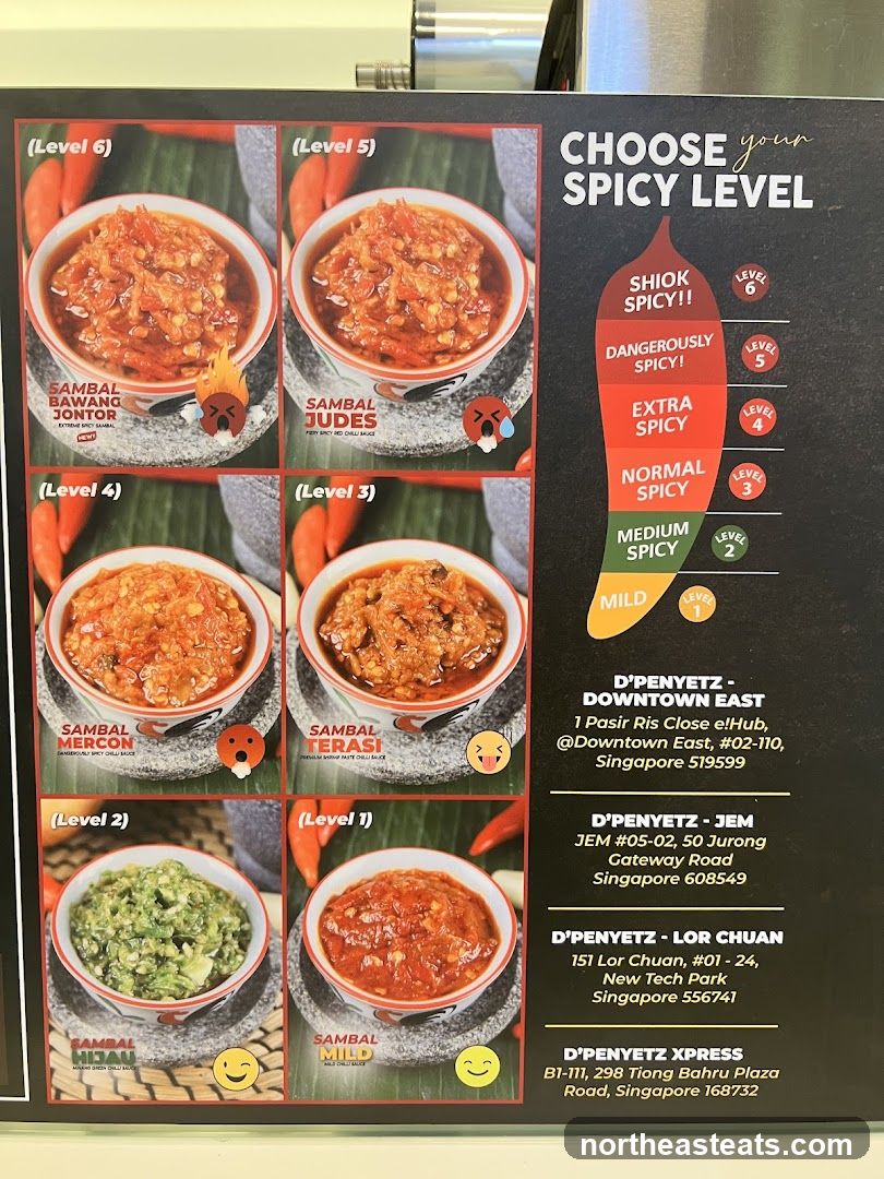 Spicy Level Menu