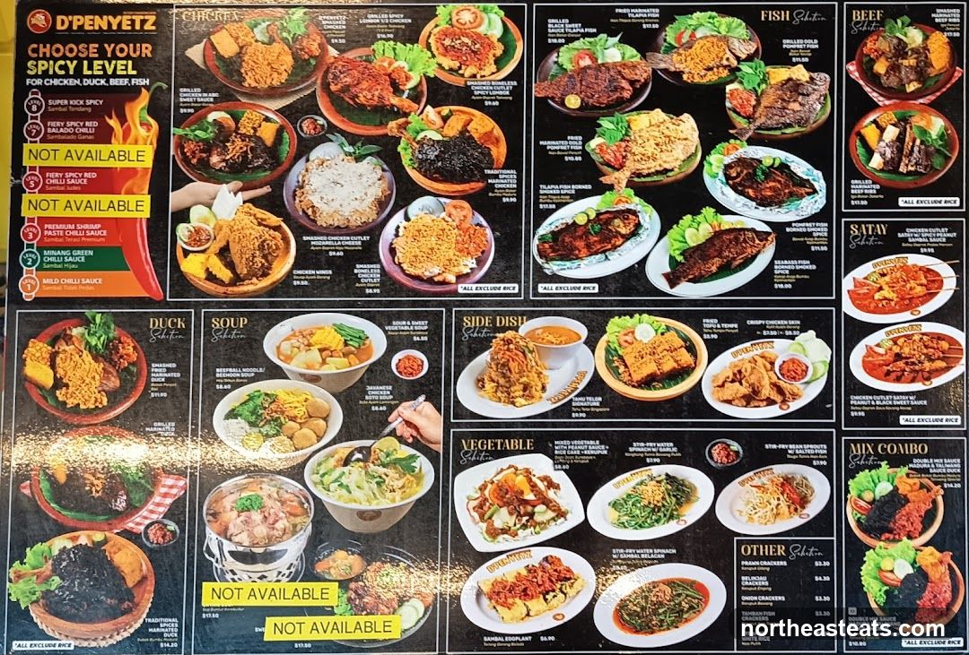 D'PENYETZ Menu