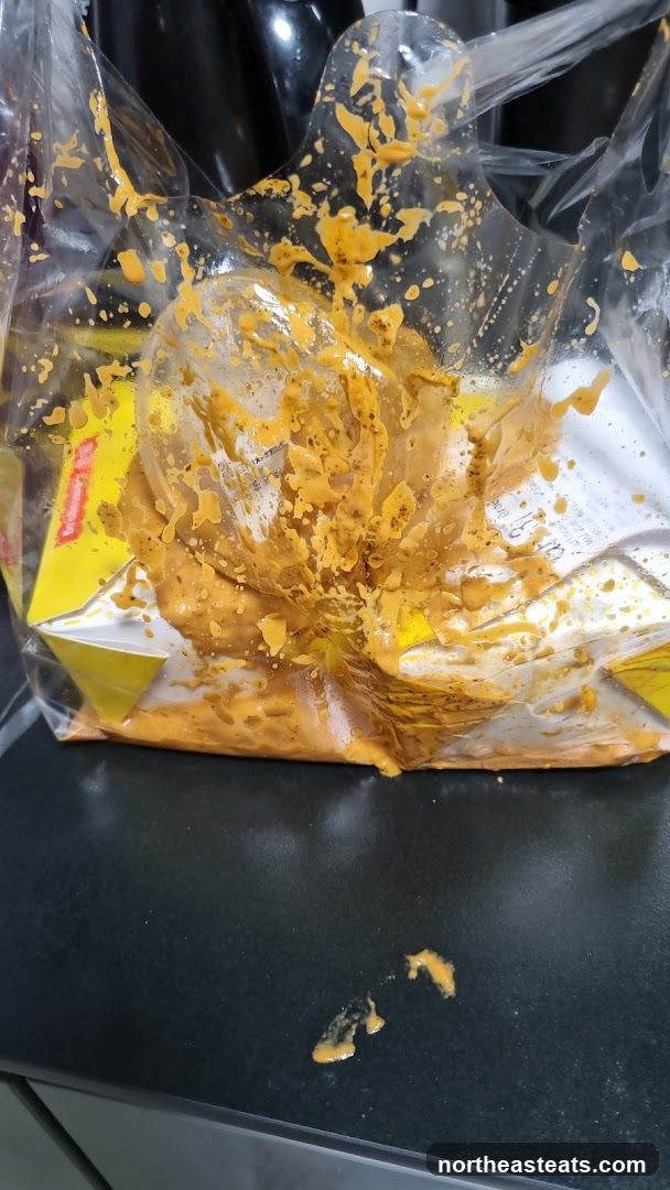 Spilled Food in Plastic Bag