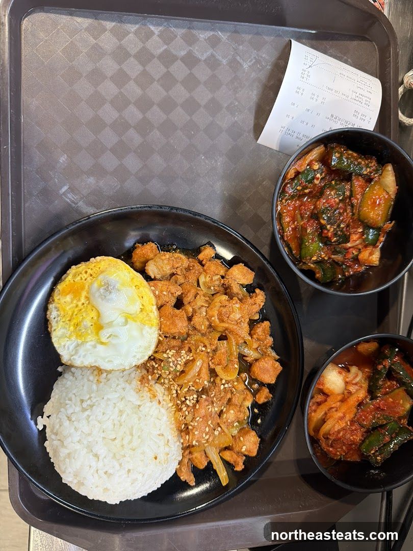 Korean Meal with Rice and Sides