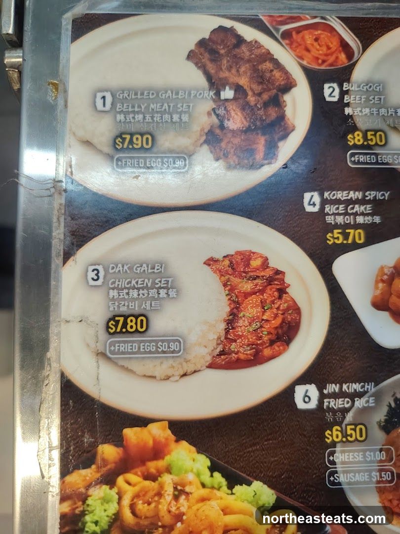 Korean Food Menu