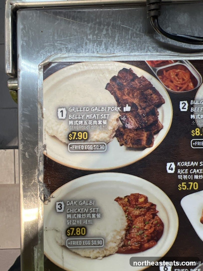 Korean Food Menu