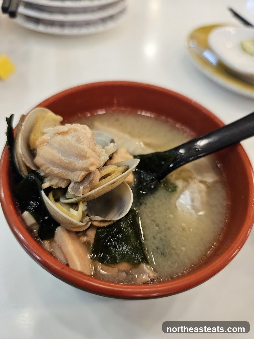 Miso Soup with Salmon and Clams