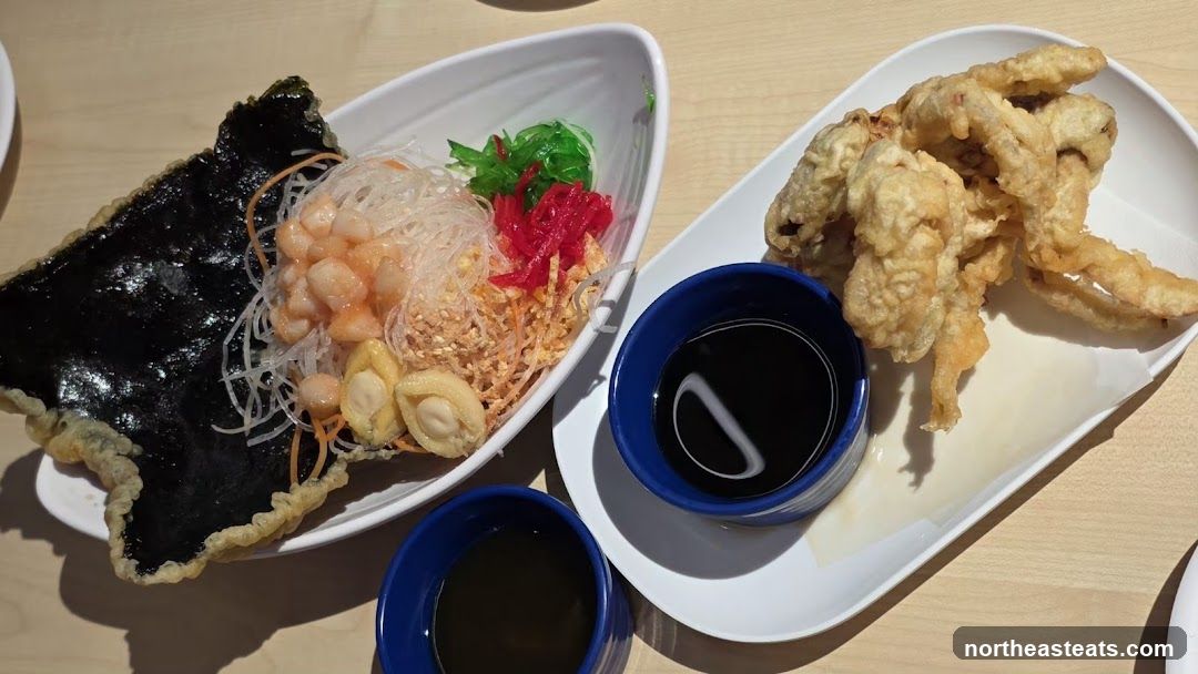 Fried Seafood and Salad