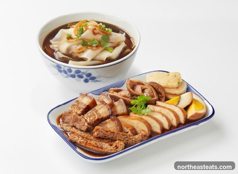 Braised Pork Belly with Noodles and Sides