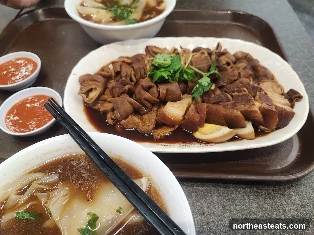 Braised Pork and Intestines with Noodles