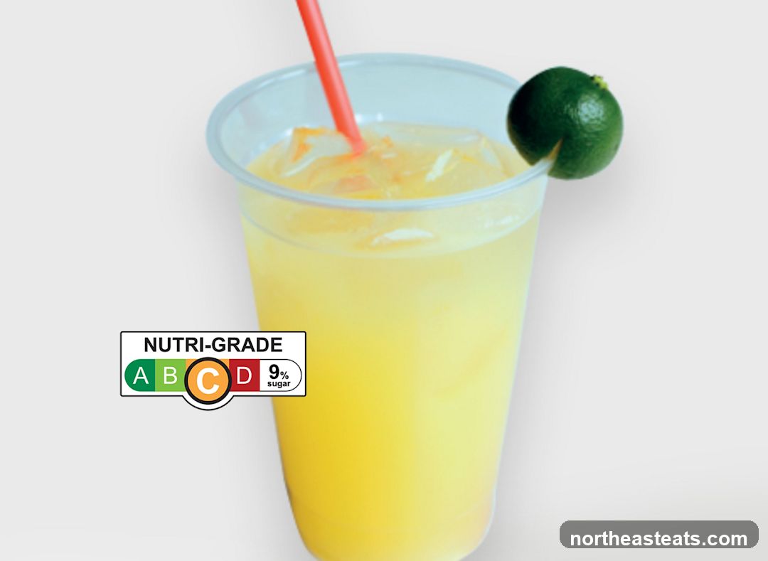 Yellow Drink with Nutri-Grade Label