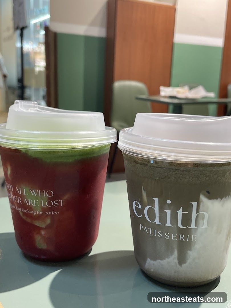 Two drinks with branding