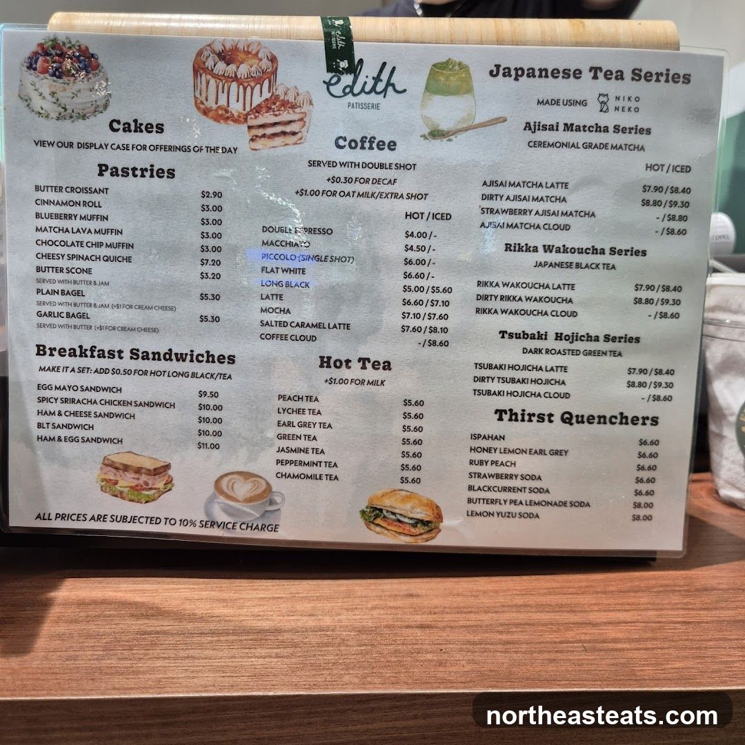Edith Patisserie Menu