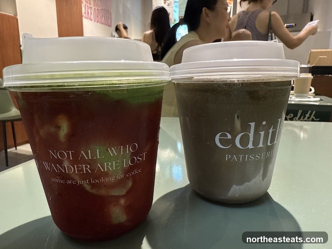 Two drinks with branding
