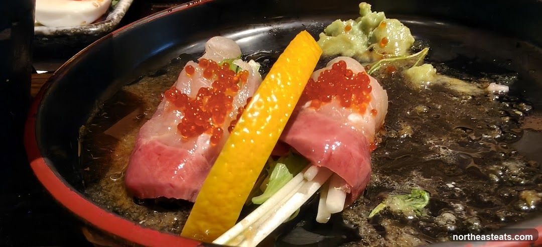 Sashimi with Ikura and Orange Slice