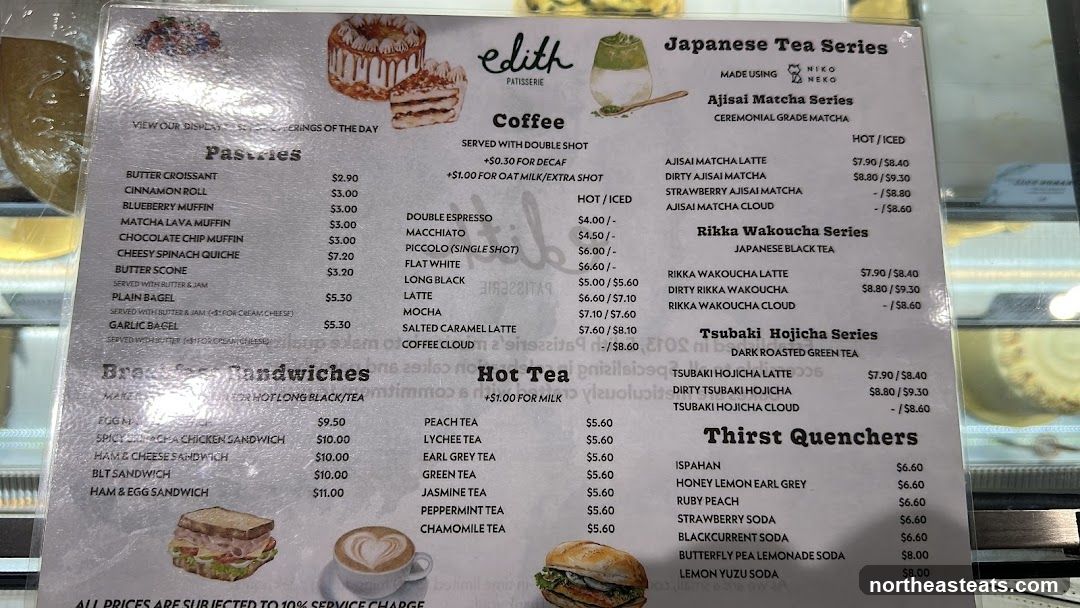 Edith Patisserie Menu