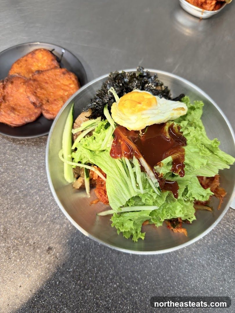 Bibimbap with Fried Egg and Side Dish